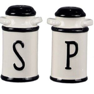 Ceramic Milk Jugs Salt & Pepper Set with rubber plug 3 1/4" tall 18928